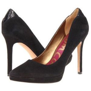 Sam Edelman Black Suede Leather Platform Pump 8.5M
